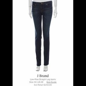 J Brand Low-Rise Straight Leg Jeans
